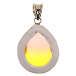 STERLING SILVER VERMEIL SUNSET GRADIENT GLASS PENDANT