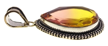 STERLING SILVER VERMEIL SUNSET GRADIENT GLASS PENDANT