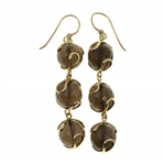 18K YELLOW GOLD VALETIN MAGRO SMOKEY QUARTZ EARRINGS