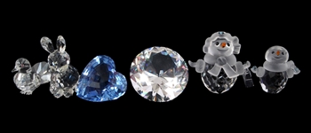 SWAROVSKI CRYSTAL FIGURINES - LOT OF 5