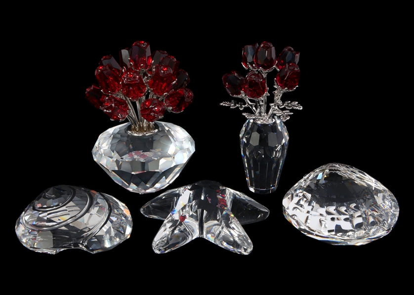 SWAROVSKI CRYSTAL FIGURINES - LOT OF 5