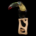 SWAROVSKI CRYSTAL FIGURINE "TOUCAN" IN BLACK DIAMOND