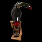SWAROVSKI CRYSTAL FIGURINE TOUCAN IN BLACK DIAMOND