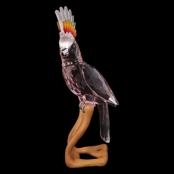 SWAROVSKI CRYSTAL PARADISE BIRDS PINK COCKATOO FIGURINE