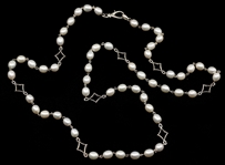STERLING SILVER ANN KING FRESHWATER PEARL NECKLACE
