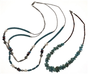 BEADED TURQUOISE STERLING SILVER NECKLACES