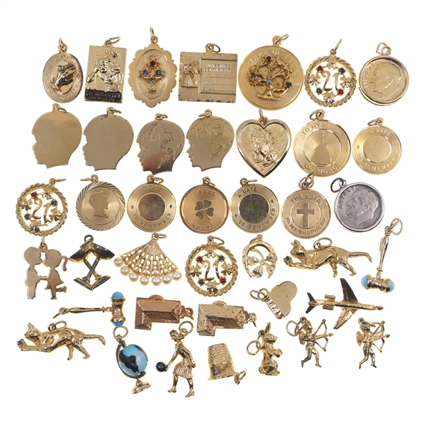 STERLING SILVER VERMEIL NOVELTY CHARMS 