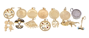 STERLING SILVER VERMEIL NOVELTY CHARMS 