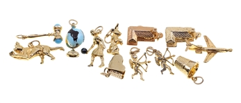 STERLING SILVER VERMEIL NOVELTY CHARMS 