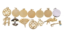 STERLING SILVER VERMEIL NOVELTY CHARMS 