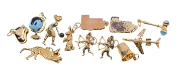 STERLING SILVER VERMEIL NOVELTY CHARMS 