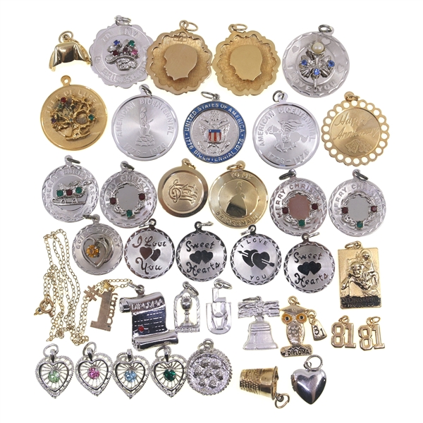 STERLING SILVER VERMEIL NOVELTY CHARMS 