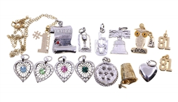 STERLING SILVER VERMEIL NOVELTY CHARMS 