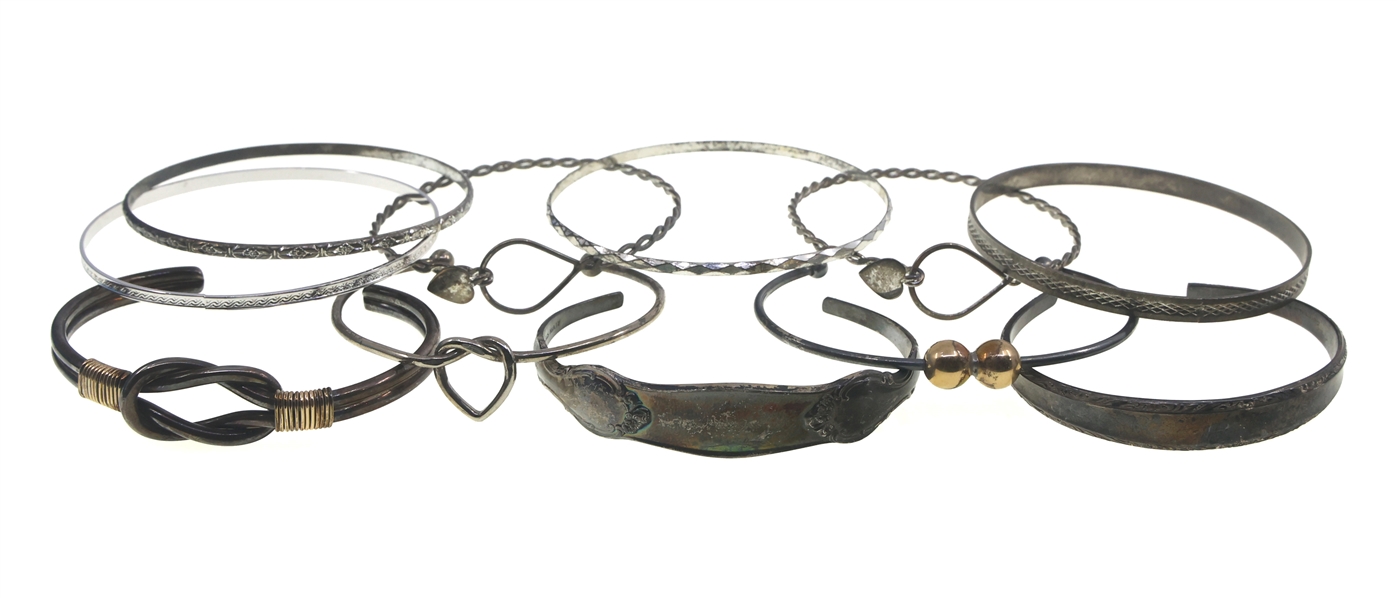 STERLING SILVER FASHION CUFF & BANGLE BRACELETS