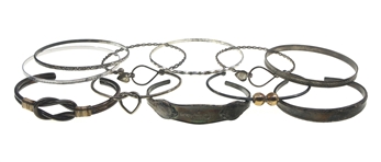 STERLING SILVER FASHION CUFF & BANGLE BRACELETS