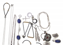 STERLING SILVER CHAINS, PENDANTS, EARRINGS, & RINGS