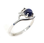 10K WHITE GOLD LINDE BLUE STAR SAPPHIRE FASHION RINGS