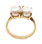 10K YELLOW GOLD WHITE PEARL FASHION RING 