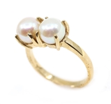 10K YELLOW GOLD WHITE PEARL FASHION RING 