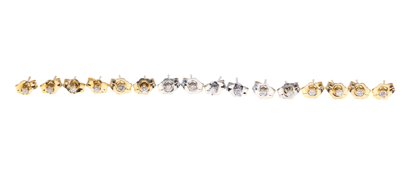 14K WHITE & YELLOW GOLD 0.04 CTW DIAMOND EARRINGS