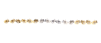 14K WHITE & YELLOW GOLD 0.04 CTW DIAMOND EARRINGS
