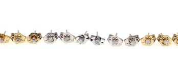 14K WHITE & YELLOW GOLD 0.04 CTW DIAMOND EARRINGS