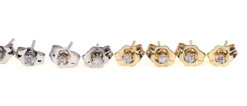 14K WHITE & YELLOW GOLD 0.04 CTW DIAMOND EARRINGS
