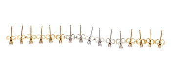 14K WHITE & YELLOW GOLD 0.04 CTW DIAMOND EARRINGS