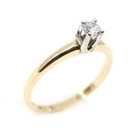 14K YELLOW GOLD 0.21 CT ROUND DIAMOND SOLITAIRE RING