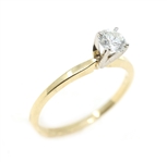 14K YELLOW GOLD 0.46 CT ROUND DIAMOND SOLITAIRE RING