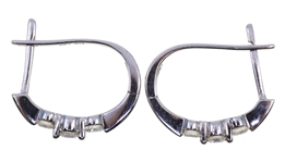 14K WHITE GOLD 0.54 CTW DIAMOND HUGGIE HOOP EARRINGS