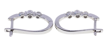 14K WHITE GOLD 0.54 CTW DIAMOND HUGGIE HOOP EARRINGS