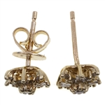 14K YELLOW GOLD 0.25 CTW DIAMOND STARBURST EARRINGS