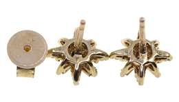 14K YELLOW GOLD 0.25 CTW DIAMOND STARBURST EARRINGS