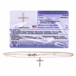 14K ROSE GOLD 0.25 CTW DIAMOND CROSS PENDANT WITH CHAIN