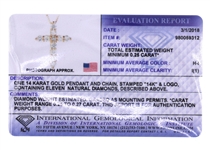 14K ROSE GOLD 0.25 CTW DIAMOND CROSS PENDANT WITH CHAIN