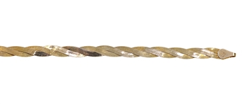 14K YELLOW GOLD HERRINGBONE TWIST BRACELET