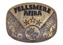 2010 SILVER-PLATED AFJRA CHAMPION AWARD BELT BUCKLES