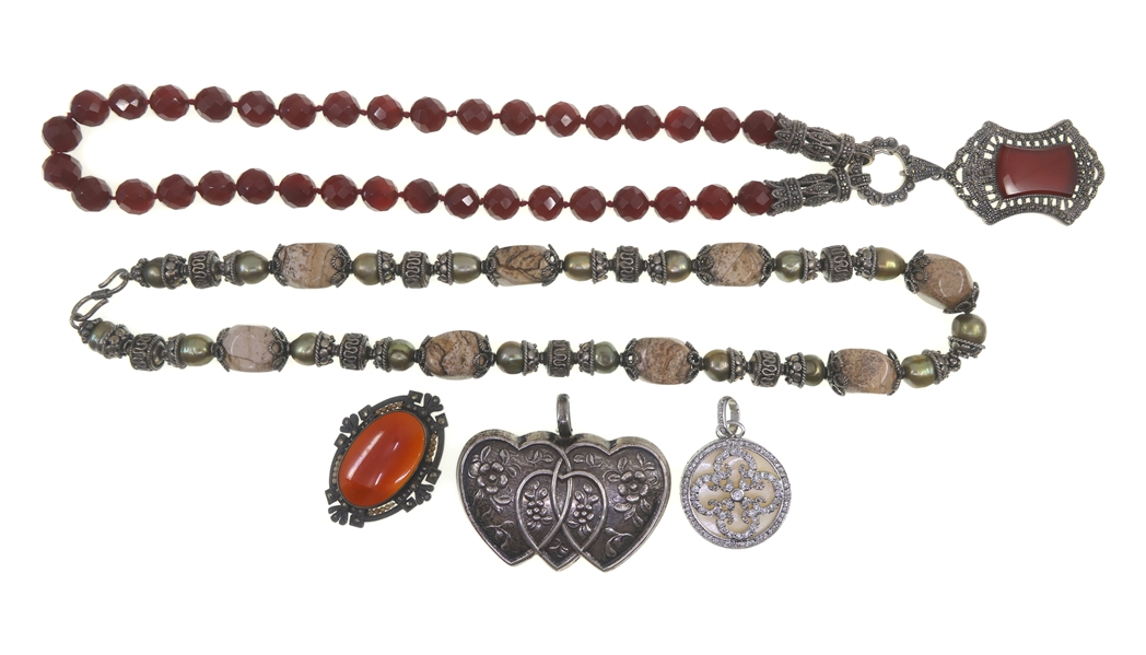 STERLING SILVER SEMI-PRECIOUS STONE BEADED JEWELRY