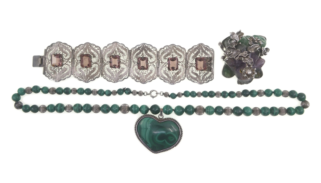 STERLING SILVER SEMI-PRECIOUS STONE JEWELRY 