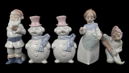 LLADRO PORCELAIN FIGURINES - LOT OF 5