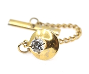 14K YELLOW GOLD 0.36 CT ROUND DIAMOND SOLITAIRE TIE PIN