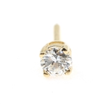 14K YELLOW GOLD 0.36 CT ROUND DIAMOND SOLITAIRE TIE PIN