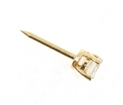 14K YELLOW GOLD 0.36 CT ROUND DIAMOND SOLITAIRE TIE PIN
