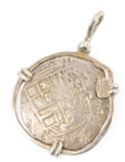 SPANISH SILVER ATOCHA SHIPWRECK COIN PENDANT