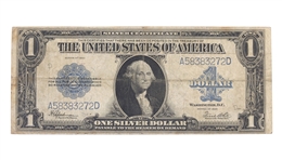 1923 US $1 BLUE SEAL SILVER CERTIFICATE "HORSE BLANKET"