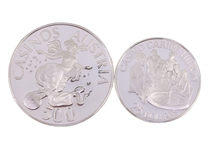 STERLING SILVER WORLD CASINO TOKENS BY FRANKLIN MINT